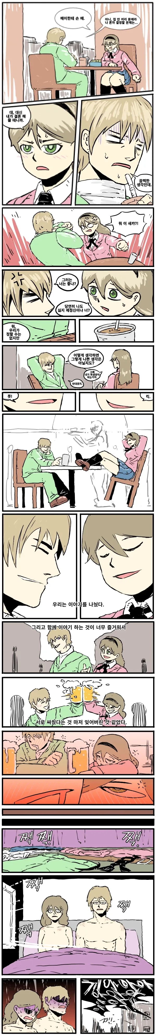 동료의 장비를 변경하는 만화 대표 이미지