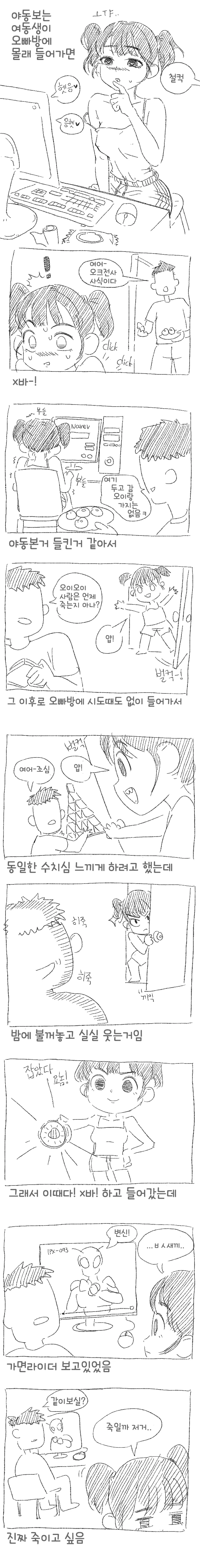 ㅇㄷ 보는 거 들킨 여동생의 복수.manhwa