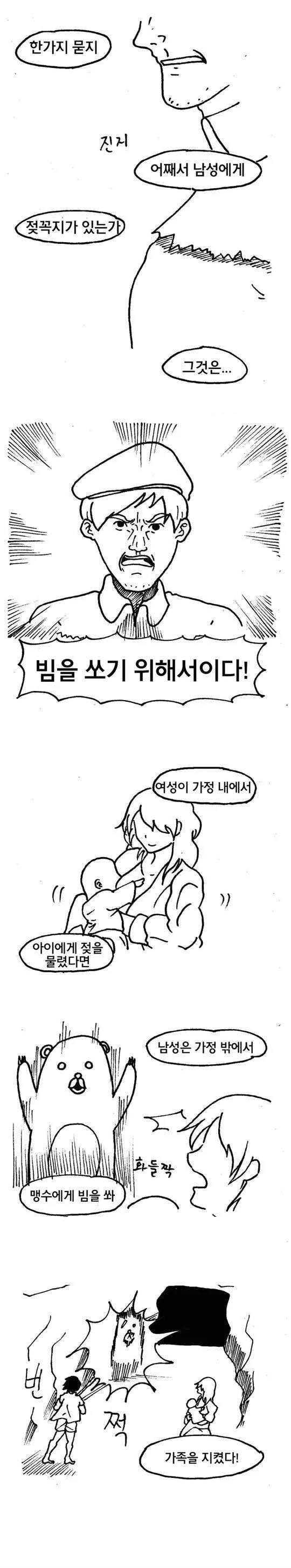 남성에게 젖 ㄲㅈ가 달려있는 이유.manhwa