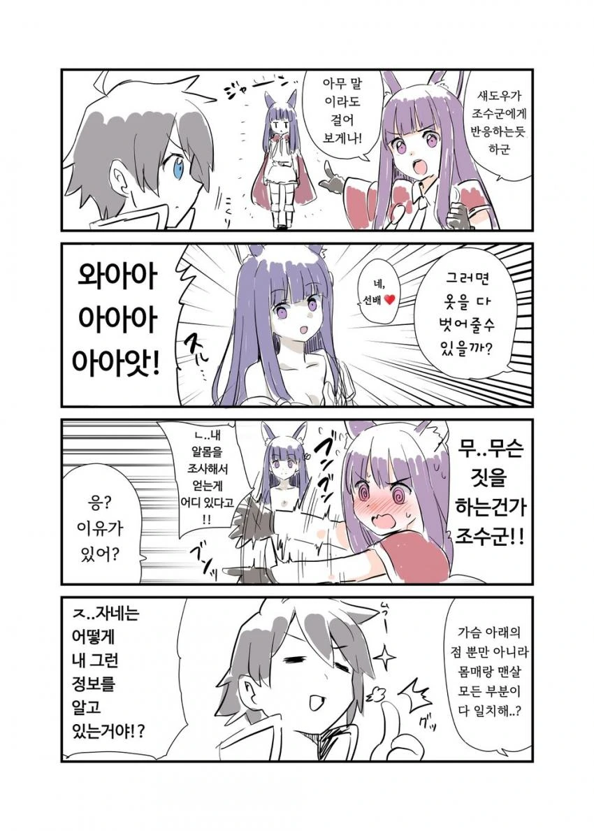 [프리코네] 섀도우 카스미 옷벗기는 만화