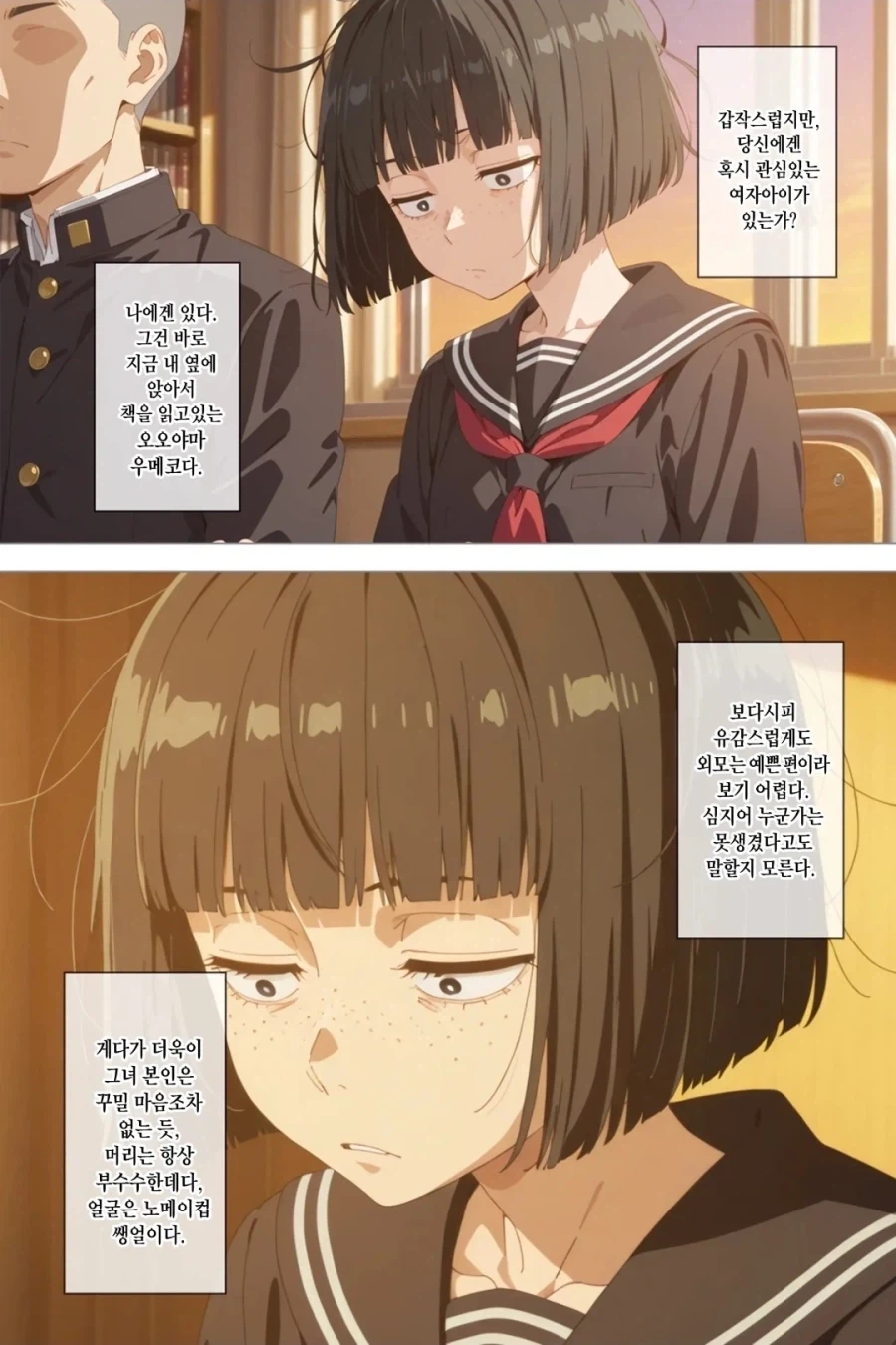ai) 음침한 모브녀에게 고백하는 Manhwa