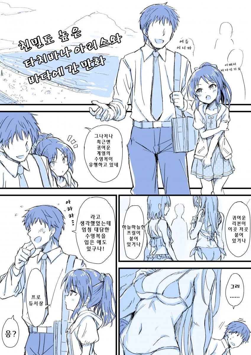 @) 바다로 놀러간 P와 아리스 Manhwa