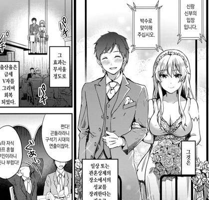 신랑 신부가 결혼하는 만화
