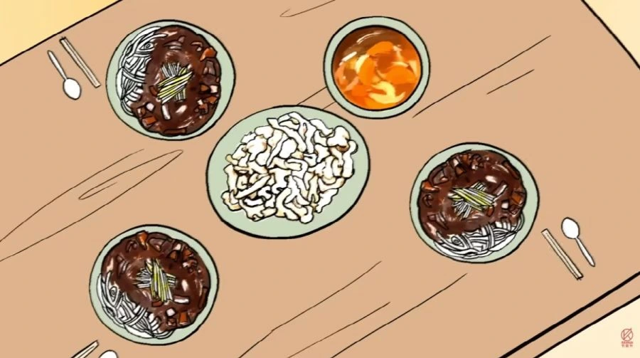 탕수육 소스를 부어버리다