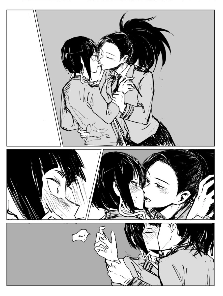 빼빼로 데이데 빼빼로 키스하는 백합 여고생 커플.manga - 이미지 2