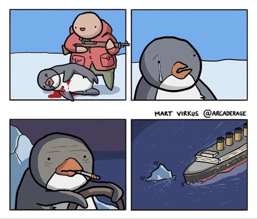 펭귄의 복수. 만화