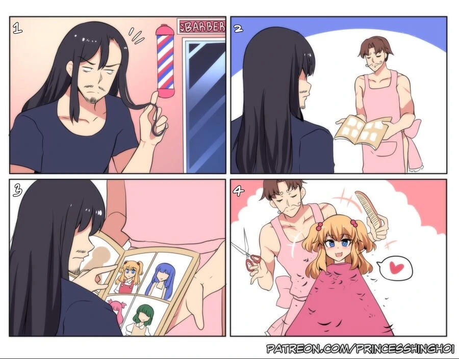 머리 손질하러 미용실 가는 만화.manga