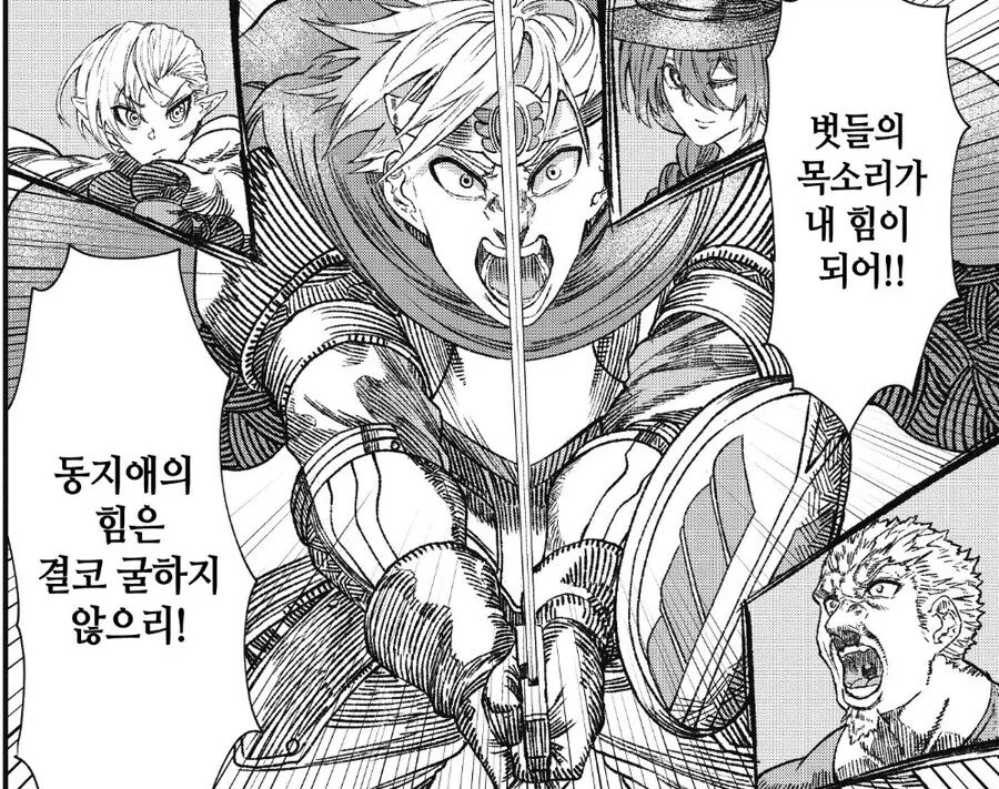 동료의 힘으로 마왕을 쓰러트리는 용사.manhwa
