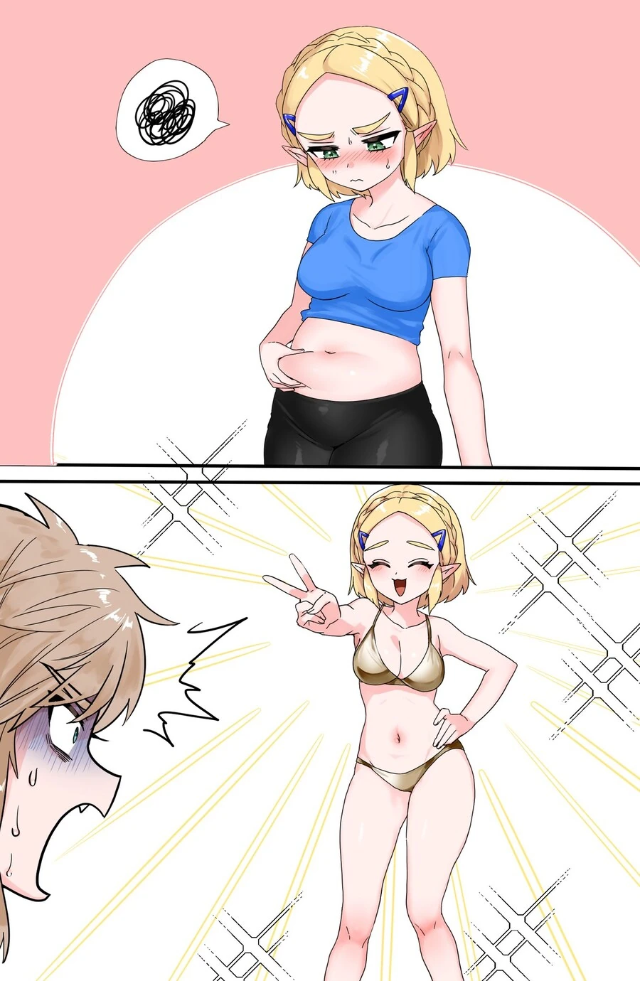 [젤다, ㅎㅂ] 젤다가 다이어트 하는 만화
