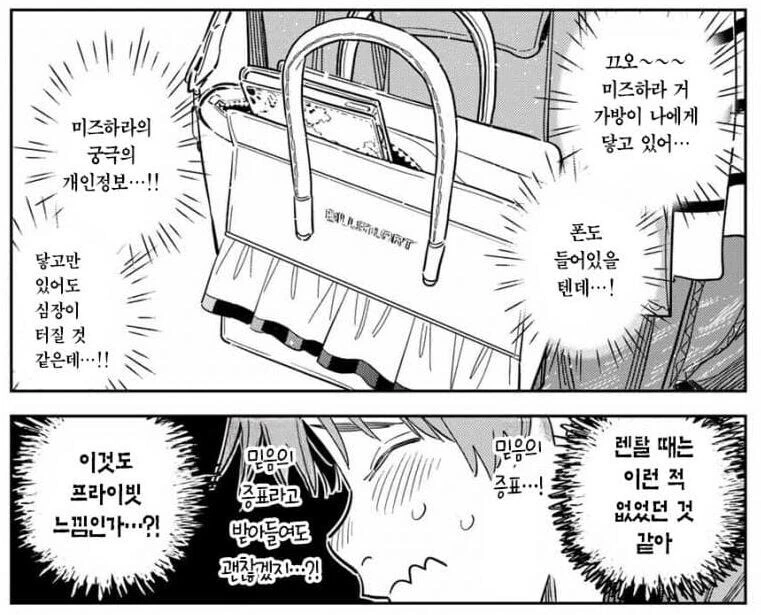 가방에 풀발깃 하는 망가