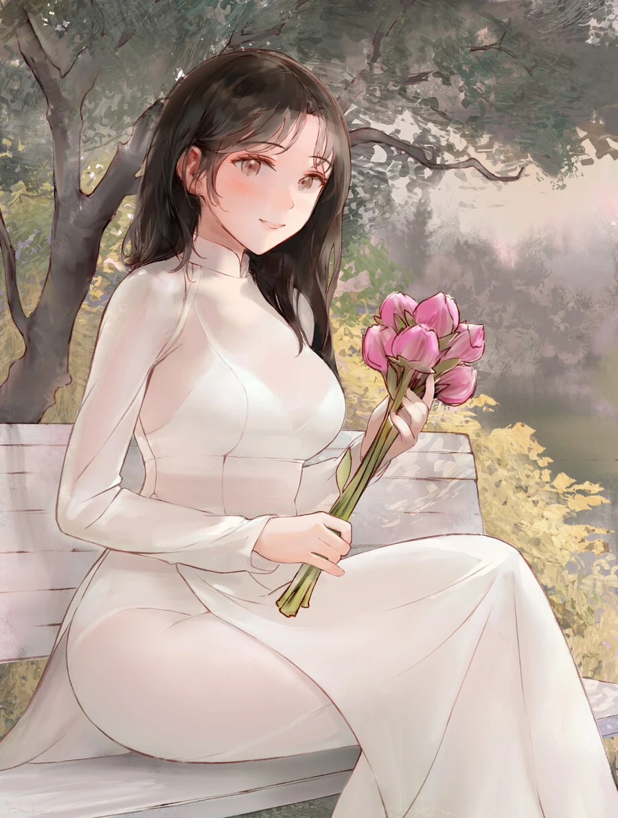 남자를 유혹하는 옷을 입은 베트남녀 - 이미지 3