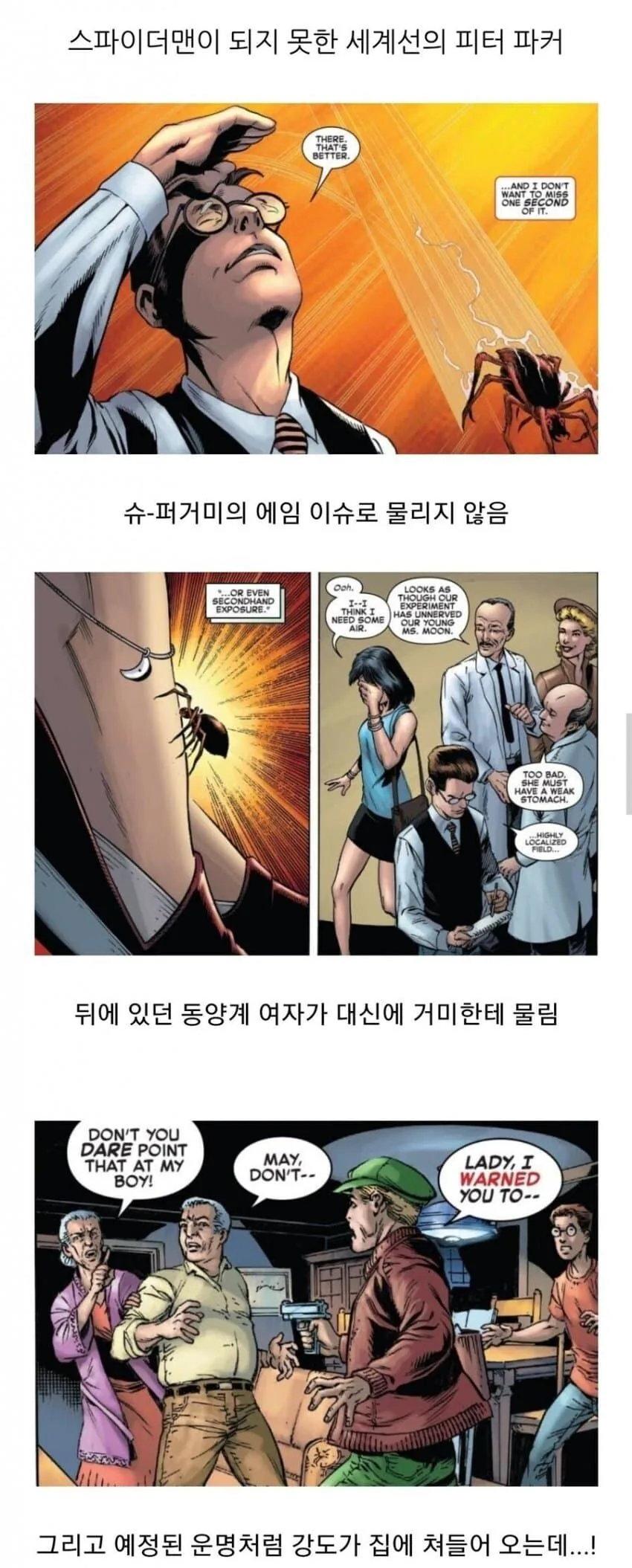 스파이더맨이 되지 못한 세계의 피터파커