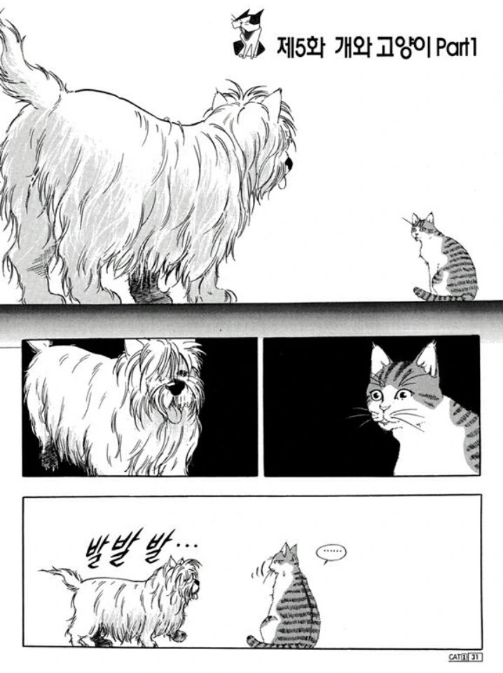 개와 고양이 만화