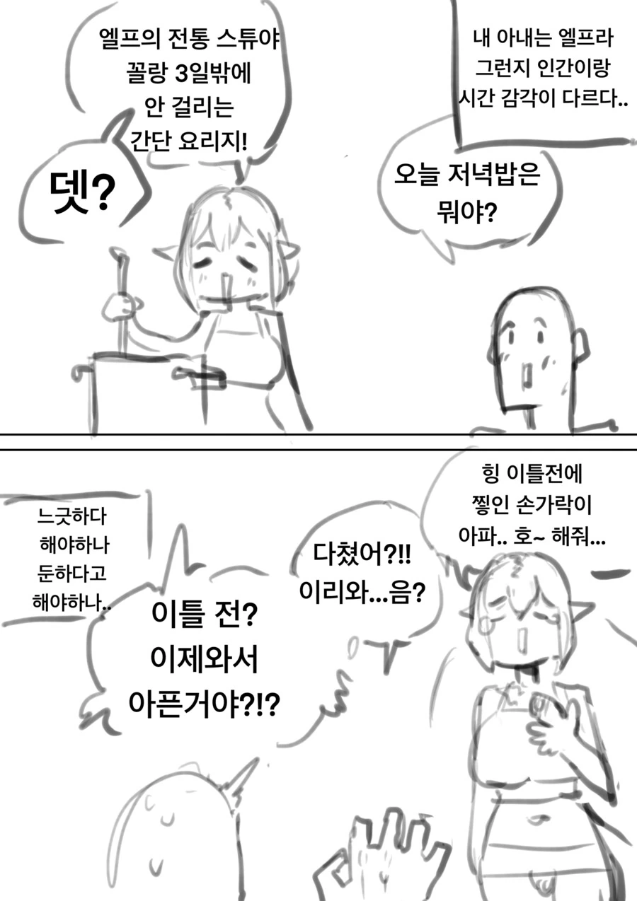 ㅇㅎ)너무 둔감한 엘프랑 첫날밤을 보내는 만화