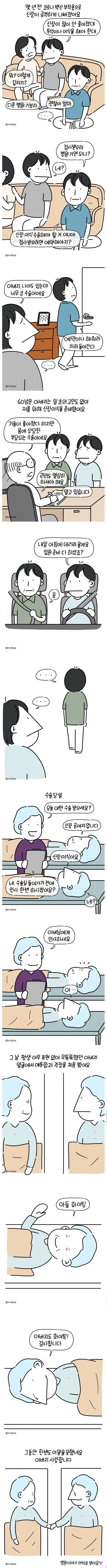 아들에게 신장이식을 해준 아버지.Manhwa