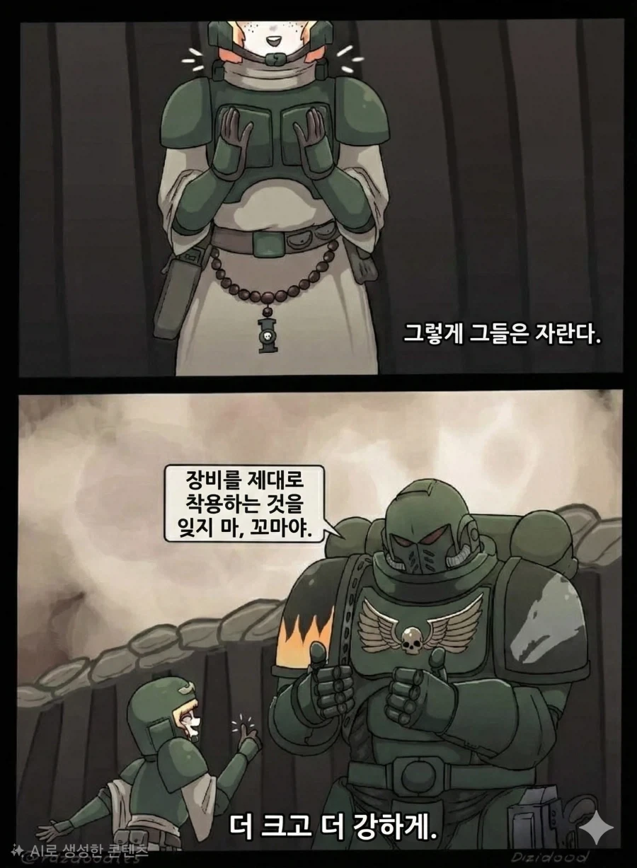 꼬마 가드맨이 카오스 마린과 맞다이 하는 워해머 만화.comic - 이미지 3