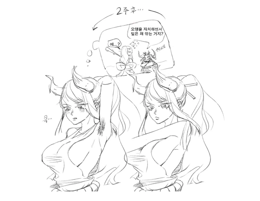 원피스) 겨털 관리 안 하는 야마토.manga
