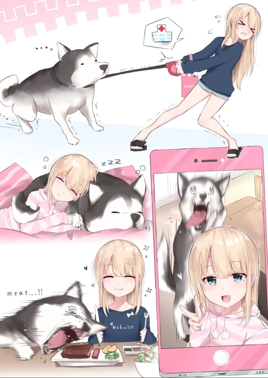 귀여운 여자애와 허스키.Manga