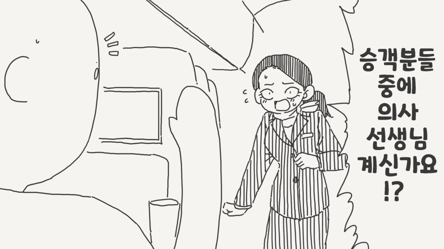 호리야) 비행기에서 의사찾는 만화