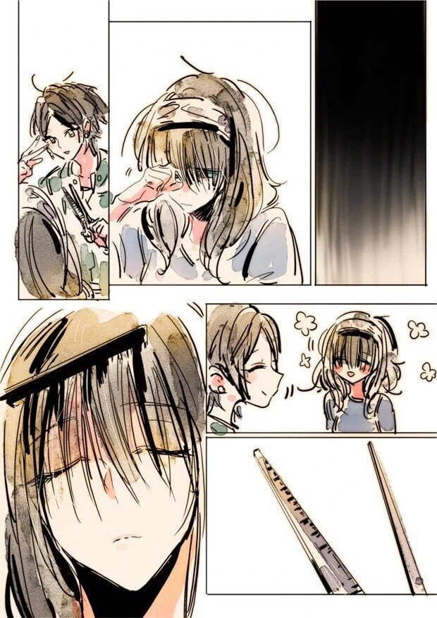 [@] 앞머리 다듬는 후미카.manhwa