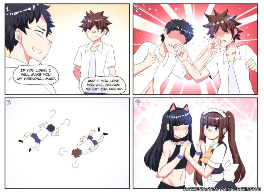 남자끼리 결투로 지는 놈을 여장시키는 만화.manwha