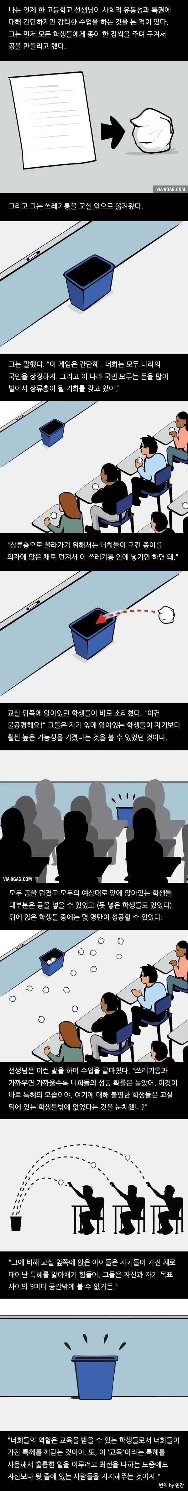 사회적 유동성과 특권에 대해 말하는 만화