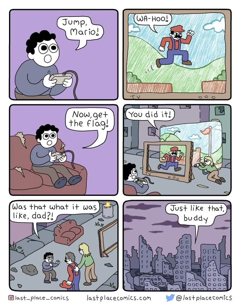 아이한테 슈퍼마리오를 선물해주는 부모님 만화.manga