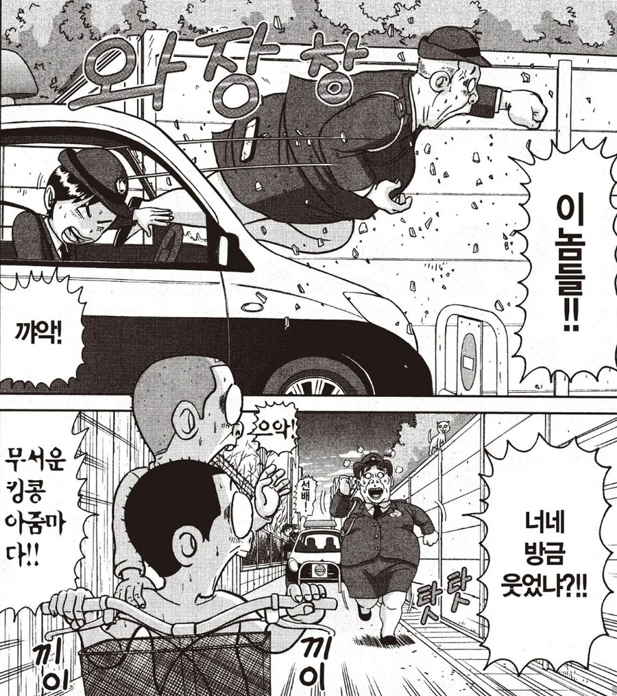 [괴짜가족] 난폭한 선배 제압하는 여경 만화