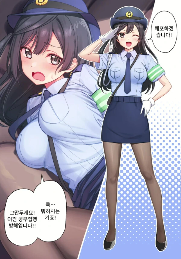 ㅎㅂ) 개끌 간호사와 여경 만화 - 이미지 2