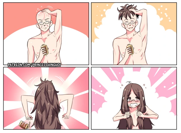 발모제의 부작용으로 고생하는 만화.manwha