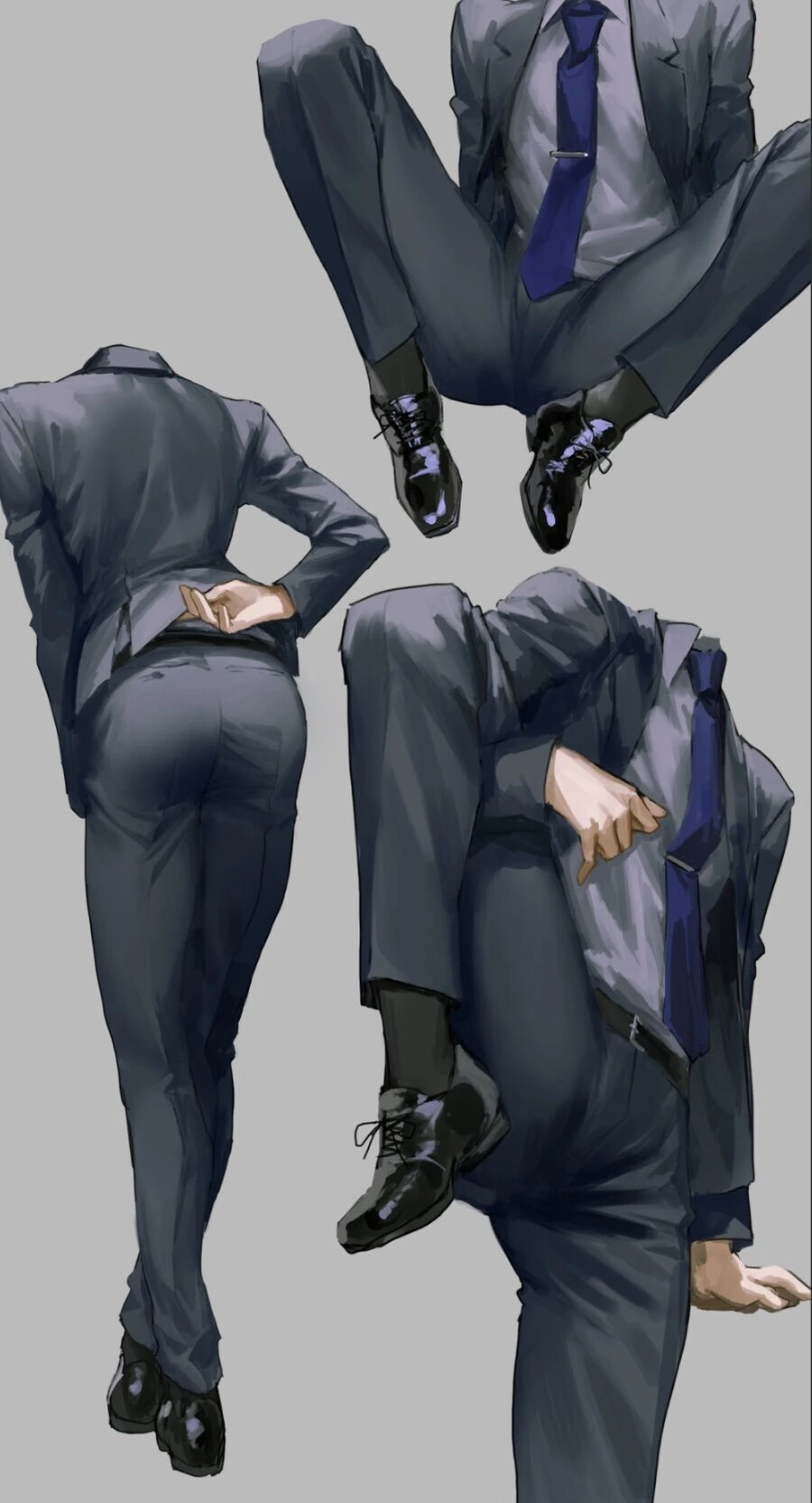 음한한 포즈의 정장