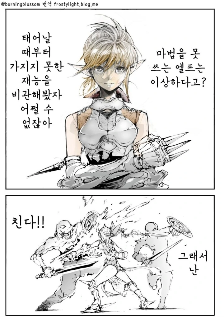 엘프 격투가와 인간 여사제.manga