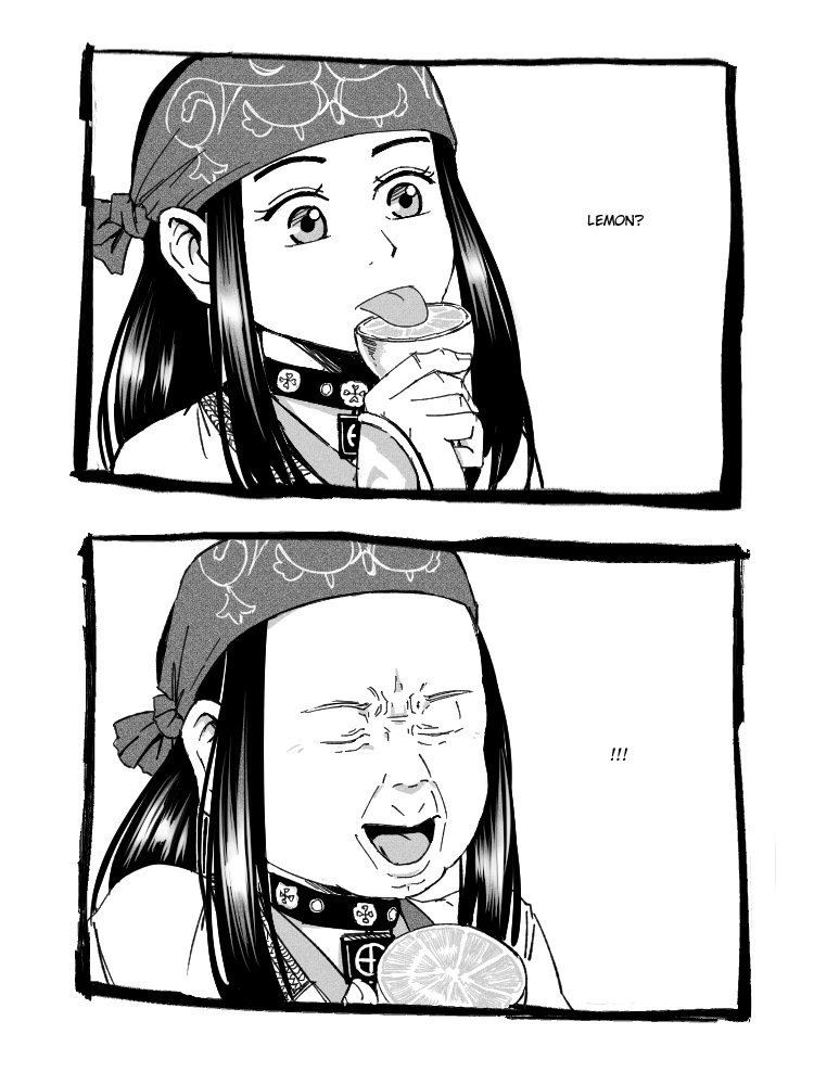 레몬을 처음 먹어보는 아이누족.MANGA