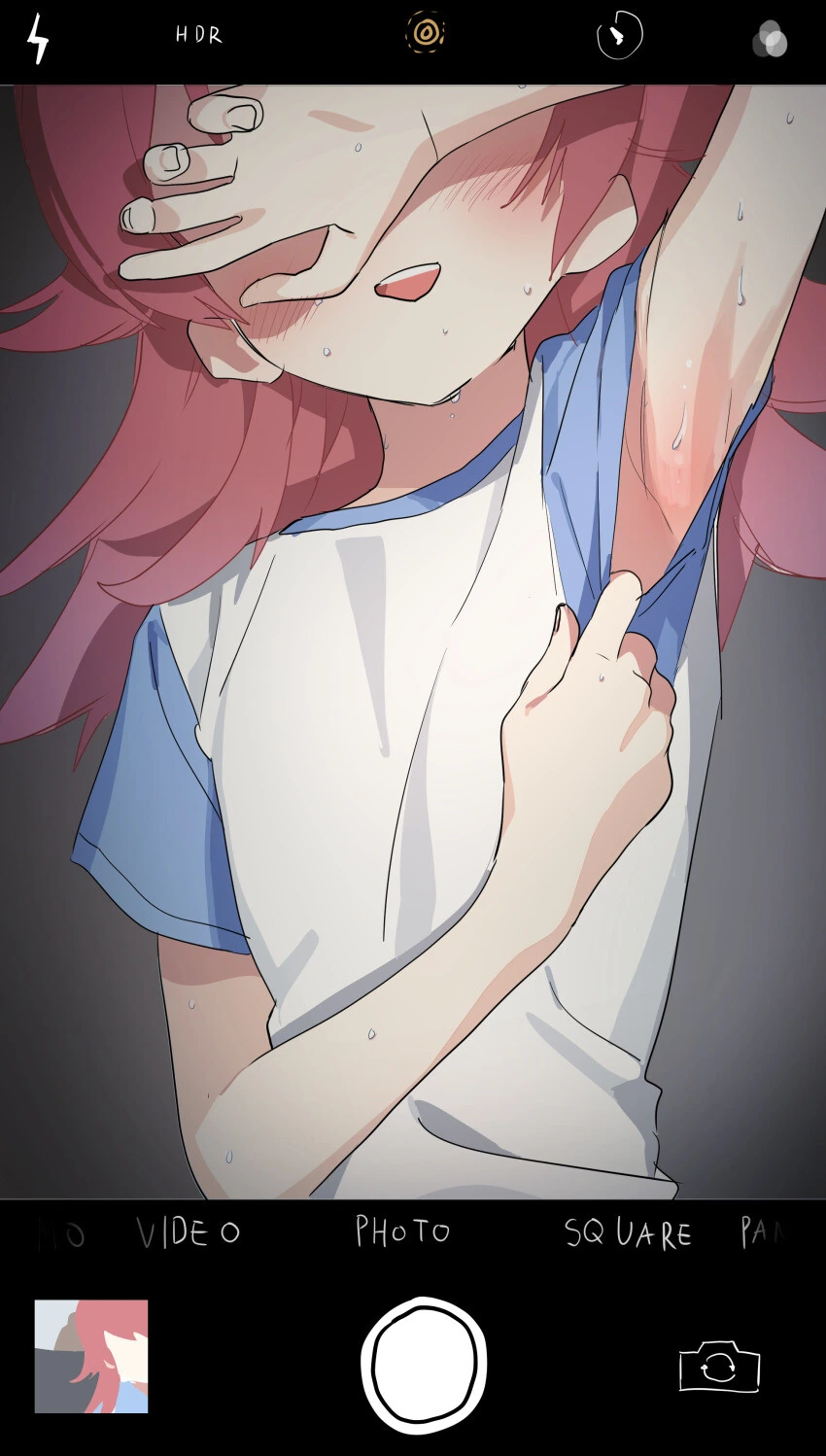 @) 겨드랑이 보여주는 카호