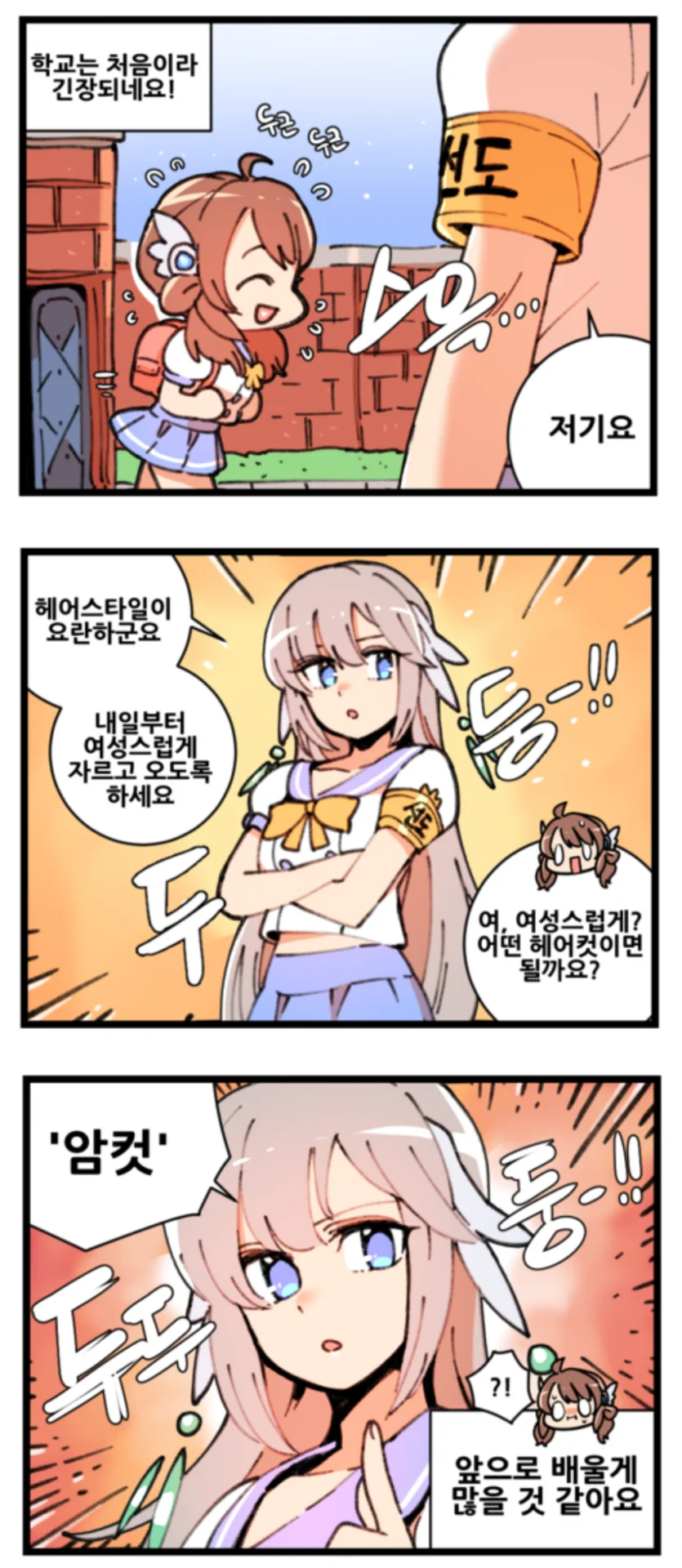 선도부원이 두발지적 하는 manga