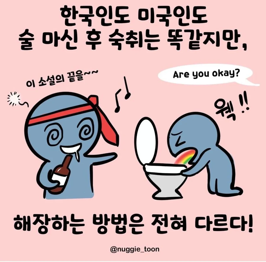 미국의 해장문화를 그린 만화.manga