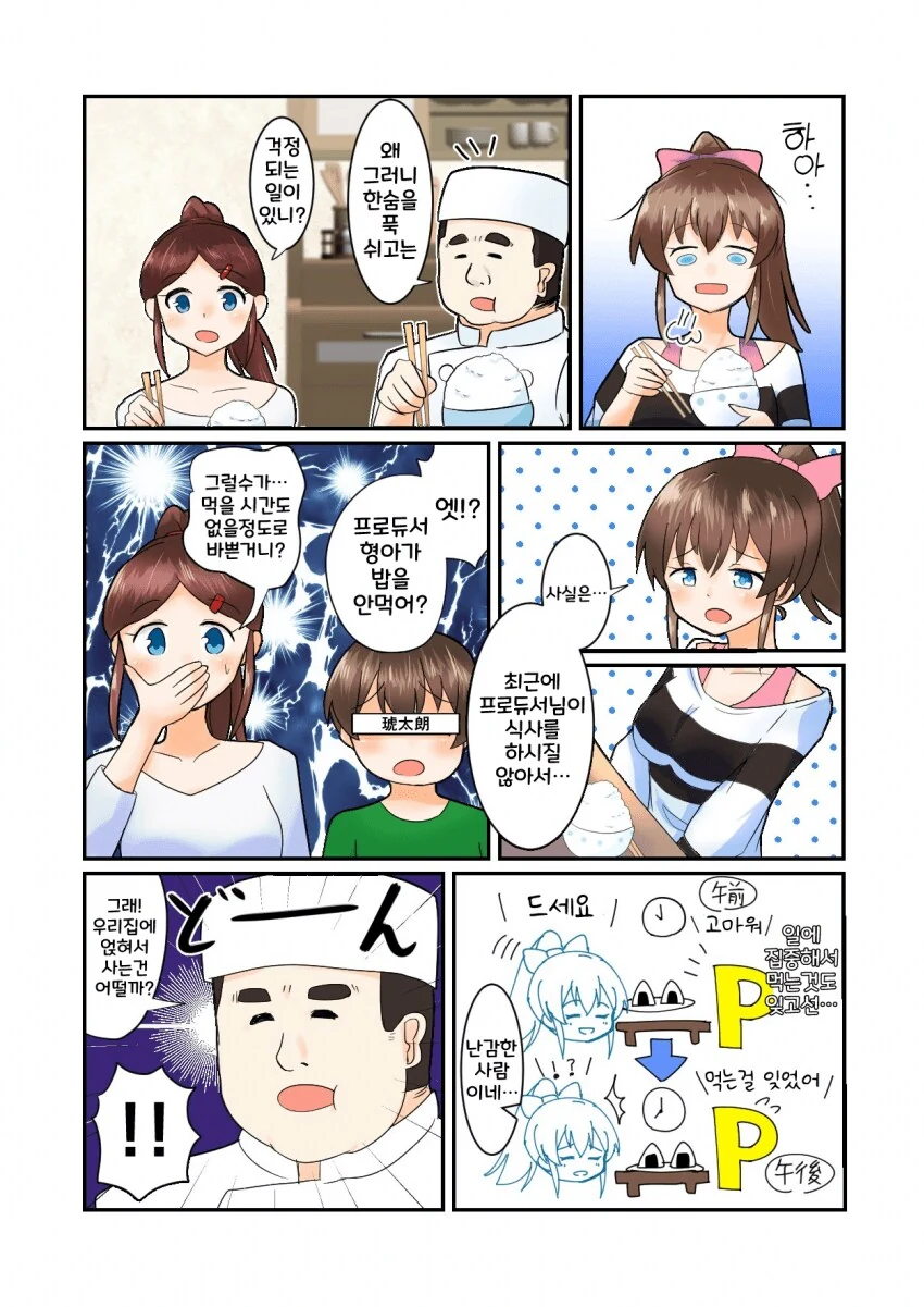 [@] 프로듀서의 생활이 걱정인 사타케가