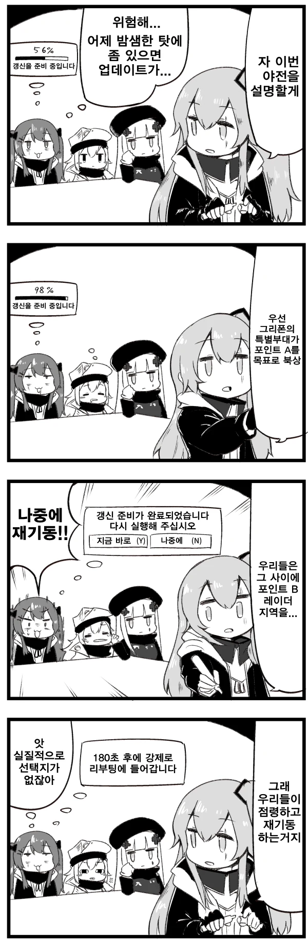 소녀전선 4컷 만화] 인형과 수면 / 인형과 밤샘.jpg - 이미지 2