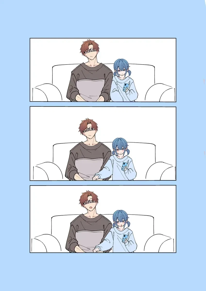 쇼파에서 tv를 보는 신혼부부manhaw