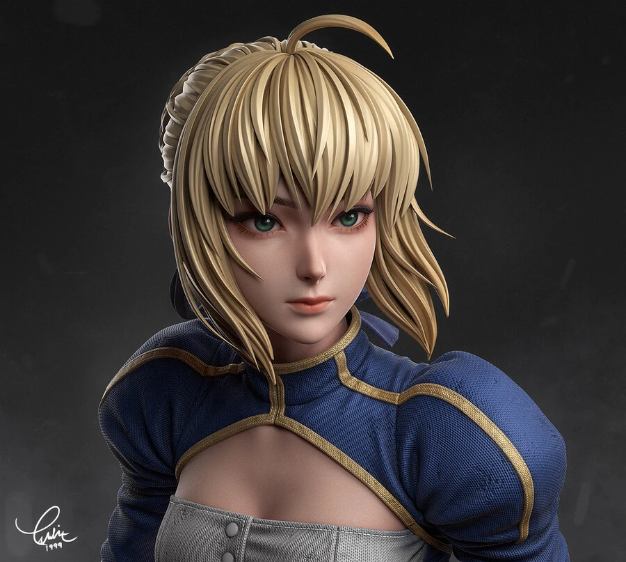 fgo) 데포르메를 좀 줄인 세이버 모델링