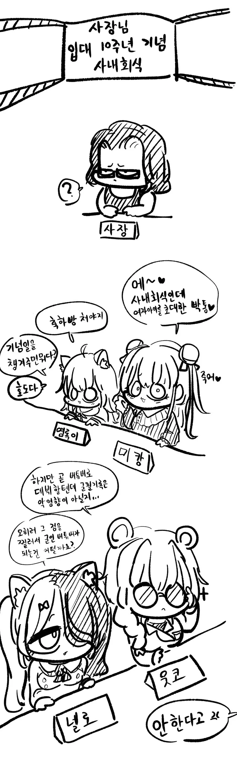 버튜버)폭로라이브 사내회식하는 만화