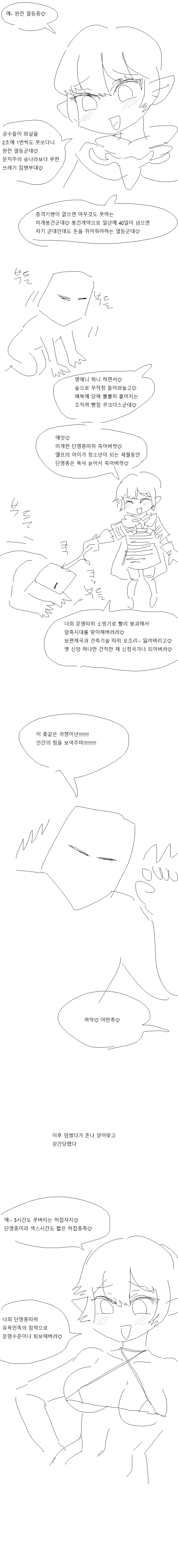 ㅁㅅㄱㅋ 엘프족에게 패배하는 만화.manhwa