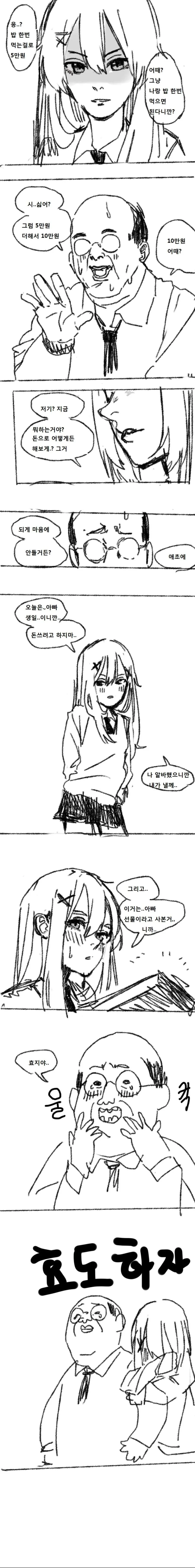 여고생과 밥 한끼 먹으려는 중년.manga