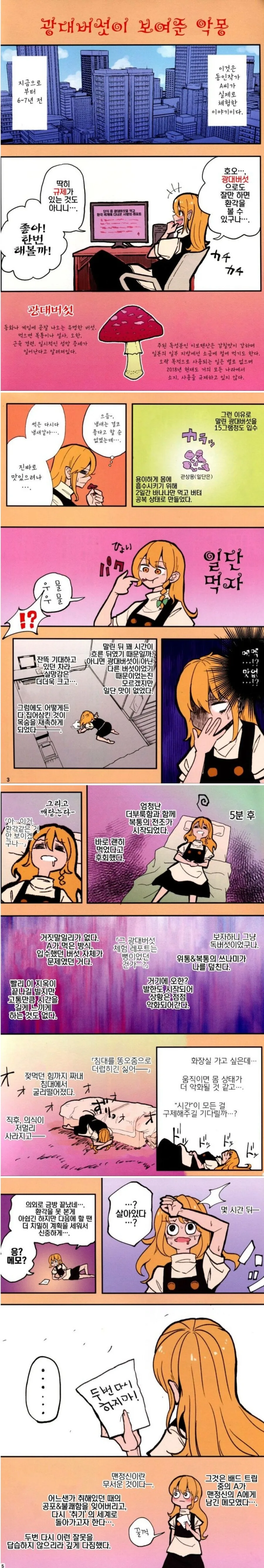 광대버섯 먹는 만화