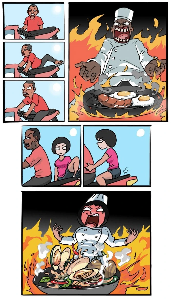 뜨거운 여름날 료리하는 셰프.Manga