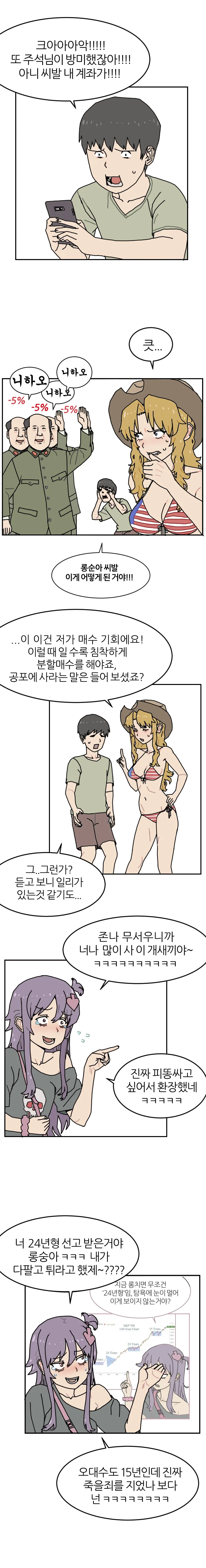 미국 주식에 돈 넣어서 돈 벌려는 만화.manhwa
