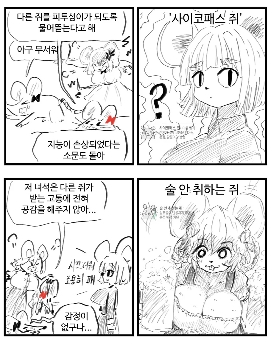 ㅎㅂ) 돌연변이 쥐 소녀 만화 - 이미지 2