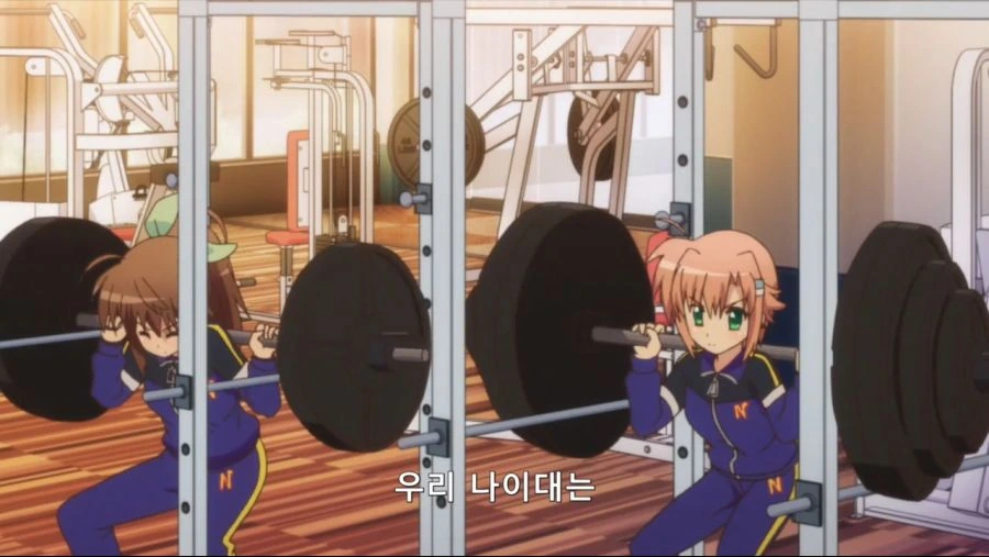 운동하는 미소녀