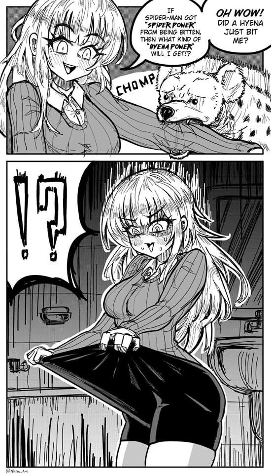 하이에나에게 물려 슈퍼파워를 얻은 만화.comic