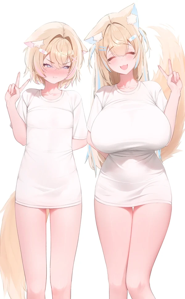 버튜버) 같은 옷, 다른 느낌의 후와모코.manga